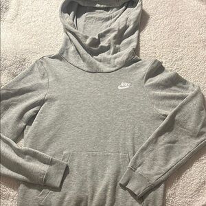 Nike Gray Turtleneck Sweater with Iconic Swoosh